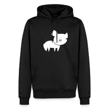symbole cochon animal bébé animal de compagnie - Sweat à capuche Premium bio Homme - noir - Devant - Nico (187cm)