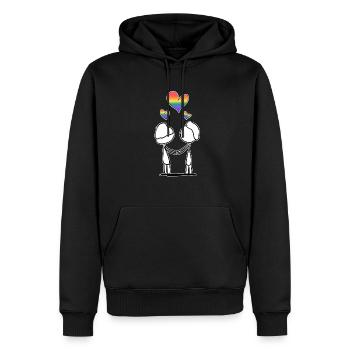 lgbt pärchen schwul liebe Valentinstag - Männer Premium Bio Hoodie - Schwarz - Vorne - Nico (187cm)