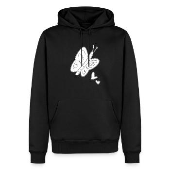 symbole d’insecte animal cœur de papillon - Sweat à capuche Premium bio Homme - noir - Devant - Nico (187cm)