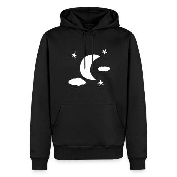 sterne mond nacht himmel simpel - Männer Premium Bio Hoodie - Schwarz - Vorne - Nico (187cm)