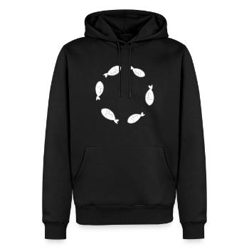 cercle poisson poisson nagent militants des droits des animaux - Sweat à capuche Premium bio Homme - noir - Devant - Nico (187cm)