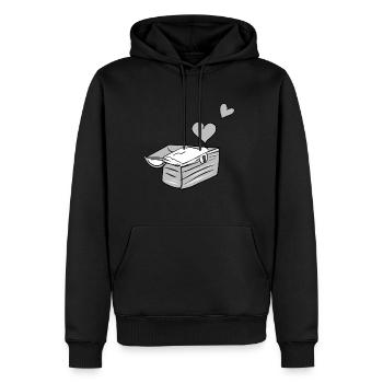 coffre au trésor symbole cœurs au trésor rouge - Sweat à capuche Premium bio Homme - noir - Devant - Nico (187cm)