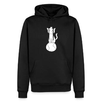 terre monde planète chat animal protection du climat - Sweat à capuche Premium bio Homme - noir - Devant - Nico (187cm)