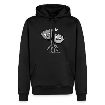 Blumen Freundschaft Pflanzen lustig Freunde - Männer Premium Bio Hoodie - Schwarz - Vorne - Nico (187cm)