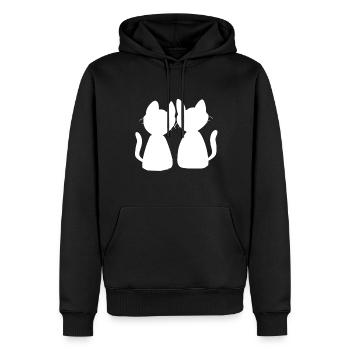 Chats Amis Animaux Symbole Chat Amour - Sweat à capuche Premium bio Homme - noir - Devant - Nico (187cm)