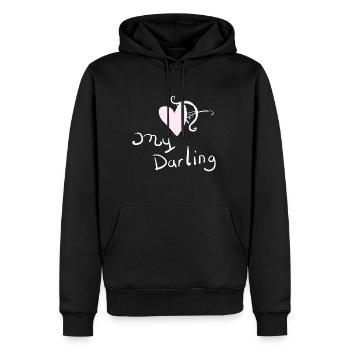 mon symbole d’amour de cœur de flèche chérie - Sweat à capuche Premium bio Homme - noir - Devant - Nico (187cm)