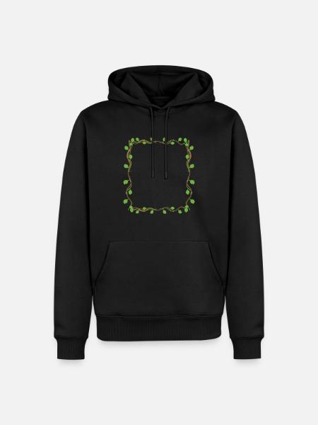Leaves Square Shape Symbol Square - Men’s Premium Organic Hoodie - black