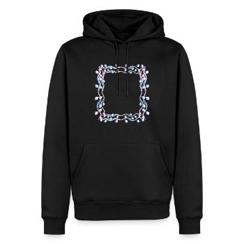Feuilles forme carrée Cadre carré - Sweat à capuche Premium bio Homme - noir - Devant - Nico (187cm)