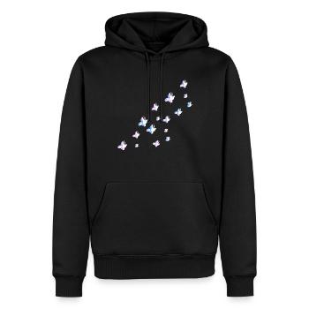 glitzer schmetterlinge bienen natur rosa - Männer Premium Bio Hoodie - Schwarz - Vorne - Nico (187cm)