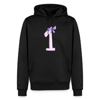 un numéro de boucle numéro rose en premier - Sweat à capuche Premium bio Homme - noir - Devant - Nico (187cm)