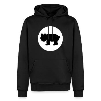 Symbole animal de l’ours circulaire - Sweat à capuche Premium bio Homme - noir - Devant - Nico (187cm)