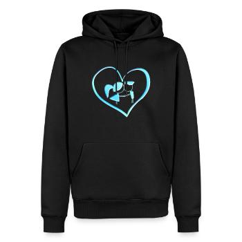 Symbol herz liebespaar pärchen blau - Männer Premium Bio Hoodie - Schwarz - Vorne - Nico (187cm)