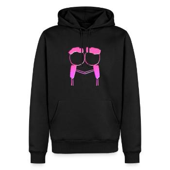 symbol pärchen rosa lgbt schwul liebe - Männer Premium Bio Hoodie - Schwarz - Vorne - Nico (187cm)