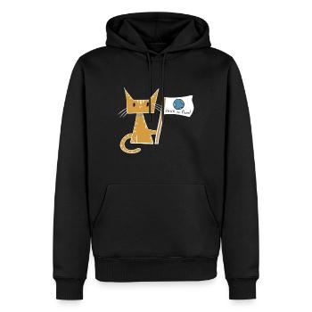 rette den Planeten Flagge Katze Klimaschutz - Männer Premium Bio Hoodie - Schwarz - Vorne - Nico (187cm)