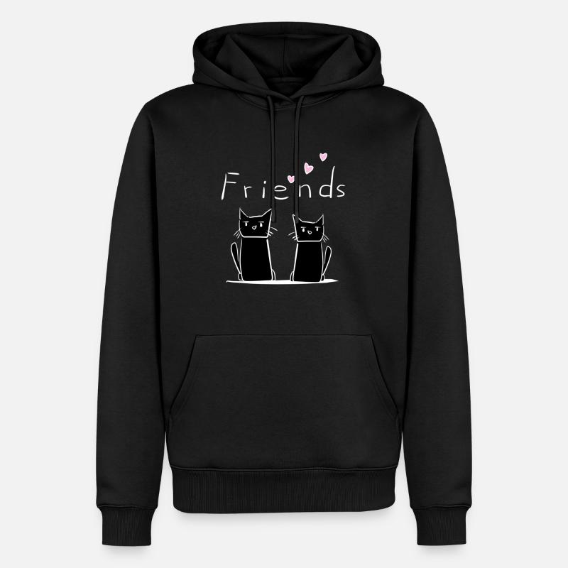 Amis Ami Amitié Chats Chat - Sweat à capuche Premium bio Homme - noir