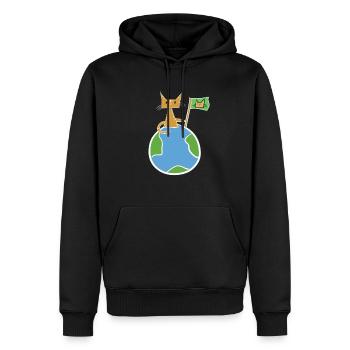 rette den Planeten Erde Symbol - Männer Premium Bio Hoodie - Schwarz - Vorne - Nico (187cm)