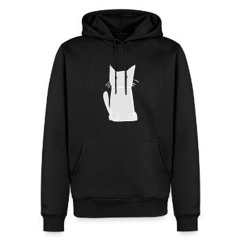 Symbole mignon d’animal de chat - Sweat à capuche Premium bio Homme - noir - Devant - Nico (187cm)