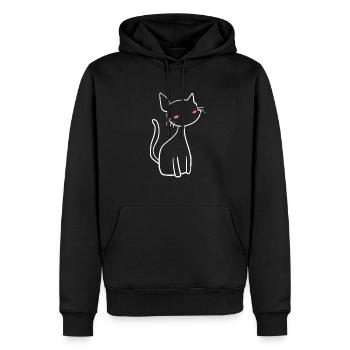 katze symbol süß cartoon haustier - Männer Premium Bio Hoodie - Schwarz - Vorne - Nico (187cm)