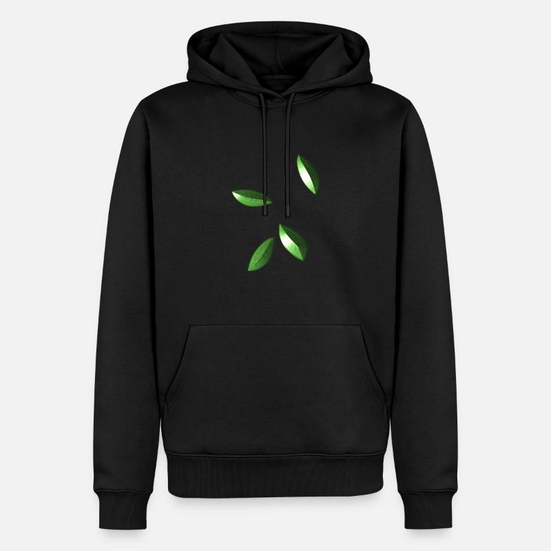 leaves sheet symbol pattern - Men’s Premium Organic Hoodie - black