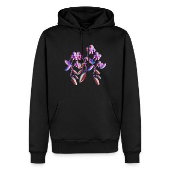 lila blumen symbol glitzer pflanzen pflanze - Männer Premium Bio Hoodie - Schwarz - Vorne - Nico (187cm)