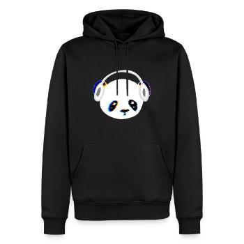 Panda Kopfhörer Musik Kopf Tier - Männer Premium Bio Hoodie - Schwarz - Vorne - Nico (187cm)