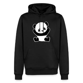 Süßer Panda Tier Symbol Bär - Männer Premium Bio Hoodie - Schwarz - Vorne - Nico (187cm)
