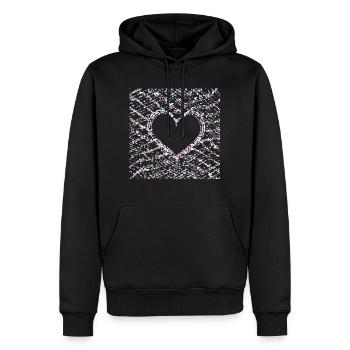 Points Pattern Cross Heart Love Shape - Men’s Premium Organic Hoodie - black - Front - Nico (187cm)