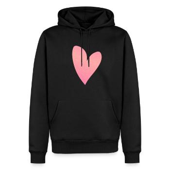 herz rosa glitzer symbol liebe form - Männer Premium Bio Hoodie - Schwarz - Vorne - Nico (187cm)