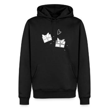 Deux Cadeaux Symbole Formes Noël - Sweat à capuche Premium bio Homme - noir - Devant - Nico (187cm)