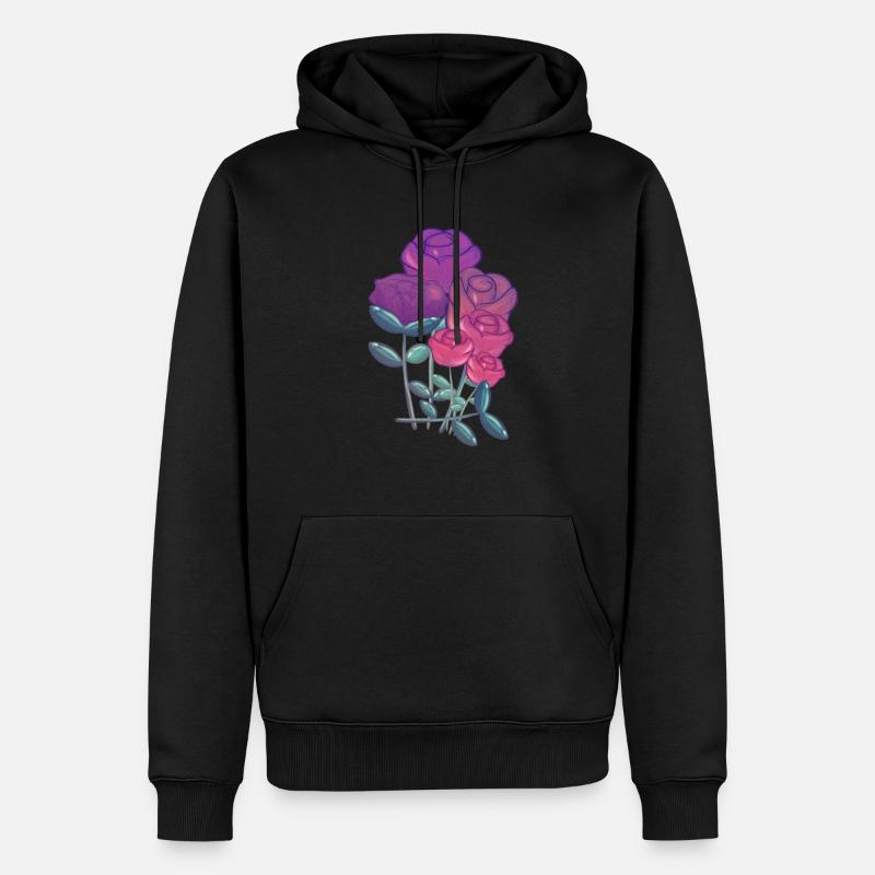 Bouquet Symbole Nature Violet - Sweat à capuche Premium bio Homme - noir