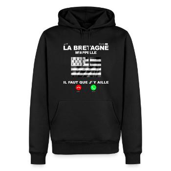 Cadeau pour homme et femme de la Bretagne - Sweat à capuche Premium bio Homme - noir - Devant - Nico (187cm)