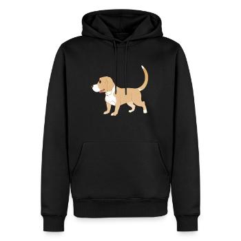 Chien animal symbole orange animal animal de compagnie - Sweat à capuche Premium bio Homme - noir - Devant - Nico (187cm)