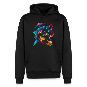 Sauvez les espèces de requins - Sweat à capuche Premium bio Homme - noir - Devant - Nico (187cm)