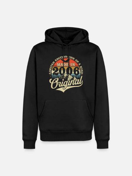2006 Vintage Born Vintage cadeau d’anniversaire - Sweat à capuche Premium bio Homme - noir