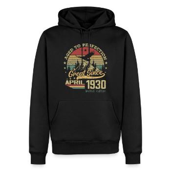 94 ans Vieilli à la Perfection né en avril 1930 - Sweat à capuche Premium bio Homme - noir - Devant - Nico (187cm)