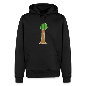 arbre, icône, nature, vert, plante - Sweat à capuche Premium bio Homme - noir - Devant - Nico (187cm)