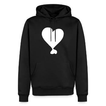 zwei Herzen Herz symbol - Männer Premium Bio Hoodie - Schwarz - Vorne - Nico (187cm)