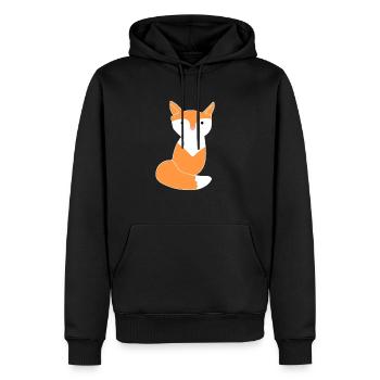 Symbole renard animal orange - Sweat à capuche Premium bio Homme - noir - Devant - Nico (187cm)