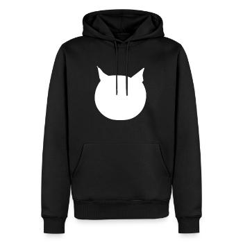 Dessin animé d’icône d’animal de tête de chat - Sweat à capuche Premium bio Homme - noir - Devant - Nico (187cm)