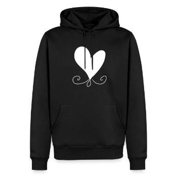Herz Muster Symbol - Männer Premium Bio Hoodie - Schwarz - Vorne - Nico (187cm)