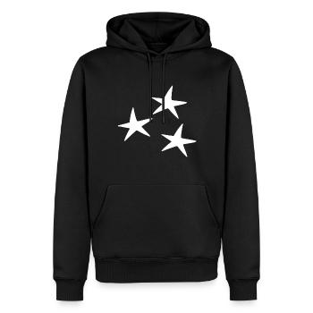 Icône motif étoile - Sweat à capuche Premium bio Homme - noir - Devant - Nico (187cm)