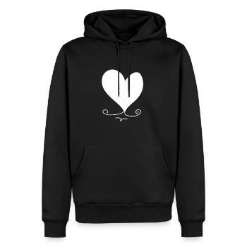 Icône de coeur d’amour - Sweat à capuche Premium bio Homme - noir - Devant - Nico (187cm)