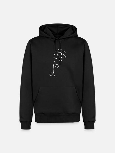 Blume Symbol Pflanze - Männer Premium Bio Hoodie - Schwarz