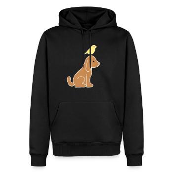 Chien, Animal, Oiseau, Poussin, Animaux - Sweat à capuche Premium bio Homme - noir - Devant - Nico (187cm)