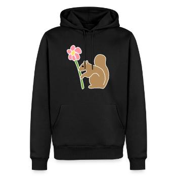 Eichhhörnchen Tiere Tier Symbol Blume - Männer Premium Bio Hoodie - Schwarz - Vorne - Nico (187cm)