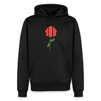Rose Blume rot symbol - Männer Premium Bio Hoodie - Schwarz - Vorne - Nico (187cm)