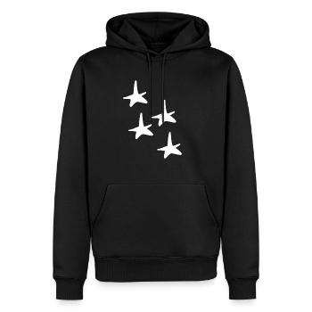 vier sterne stern formen form symbol - Männer Premium Bio Hoodie - Schwarz - Vorne - Nico (187cm)