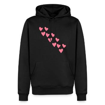 muster herzen rosa herz symbol liebe - Männer Premium Bio Hoodie - Schwarz - Vorne - Nico (187cm)