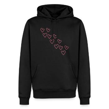 muster herzen herz symbol liebe rosa - Männer Premium Bio Hoodie - Schwarz - Vorne - Nico (187cm)