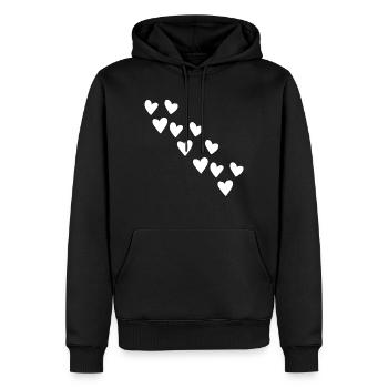 motif coeurs symbole coeur forme d’amour - Sweat à capuche Premium bio Homme - noir - Devant - Nico (187cm)